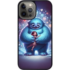 Coque iPhone 12 Pro Max - Silicone rigide noir Valentine 2024 Fluffy Love