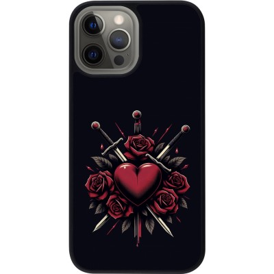 iPhone 12 Pro Max Case Hülle - Silikon schwarz Valentine 2024 gothic love