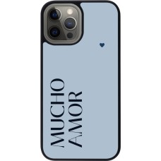 iPhone 12 Pro Max Case Hülle - Silikon schwarz Valentine 2024 mucho amor azul