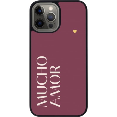 iPhone 12 Pro Max Case Hülle - Silikon schwarz Valentine 2024 mucho amor rosado