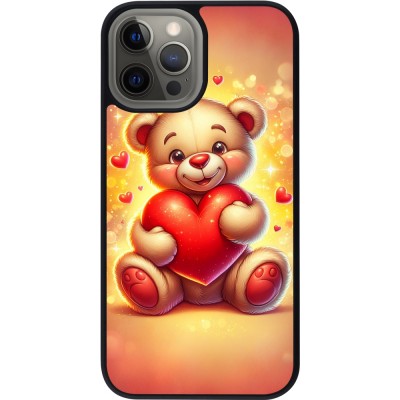 iPhone 12 Pro Max Case Hülle - Silikon schwarz Valentin 2024 Teddy Liebe