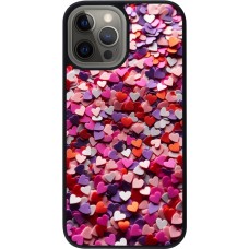 iPhone 12 Pro Max Case Hülle - Silikon schwarz Valentin 2025 Konfetti