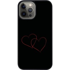 iPhone 12 Pro Max Case Hülle - Silikon schwarz Valentine 2023 attached heart