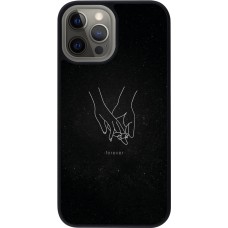 iPhone 12 Pro Max Case Hülle - Silikon schwarz Valentine 2023 hands forever