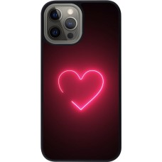 iPhone 12 Pro Max Case Hülle - Silikon schwarz Valentine 2023 single neon heart