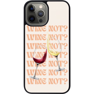Coque iPhone 12 Pro Max - Silicone rigide noir Wine not