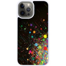 Coque iPhone 12 Pro Max - Silicone rigide blanc Abstract bubule lines