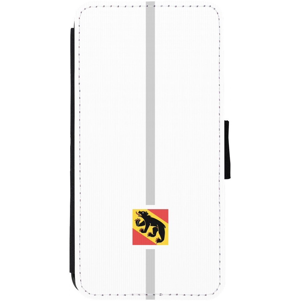 iPhone 12 Pro Max Case Hülle - Wallet schwarz Kanton BE weiss
