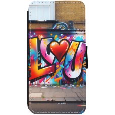 iPhone 12 Pro Max Case Hülle - Wallet schwarz Valentin 2025 Liebe U Tag