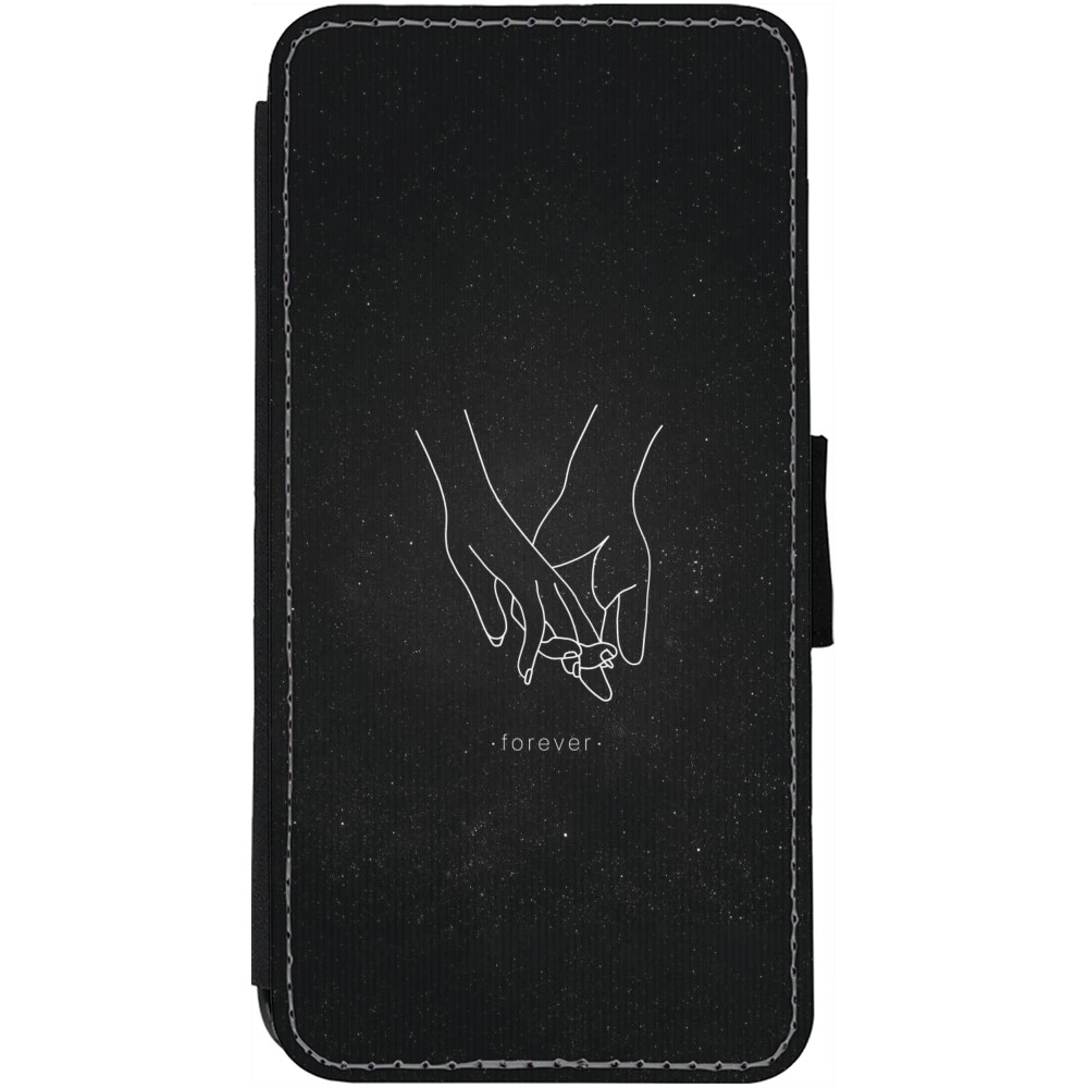 iPhone 12 Pro Max Case Hülle - Wallet schwarz Valentine 2023 hands forever