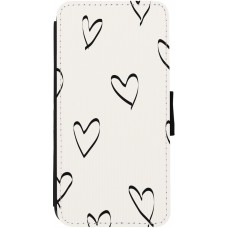 iPhone 12 Pro Max Case Hülle - Wallet schwarz Valentine 2023 minimalist hearts