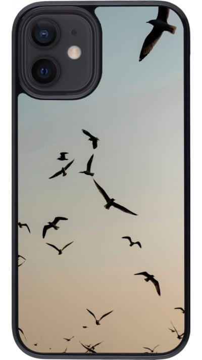 Coque iPhone 12 mini - Autumn 22 flying birds shadow