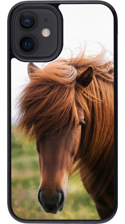 Coque iPhone 12 mini - Autumn 22 horse in the wind
