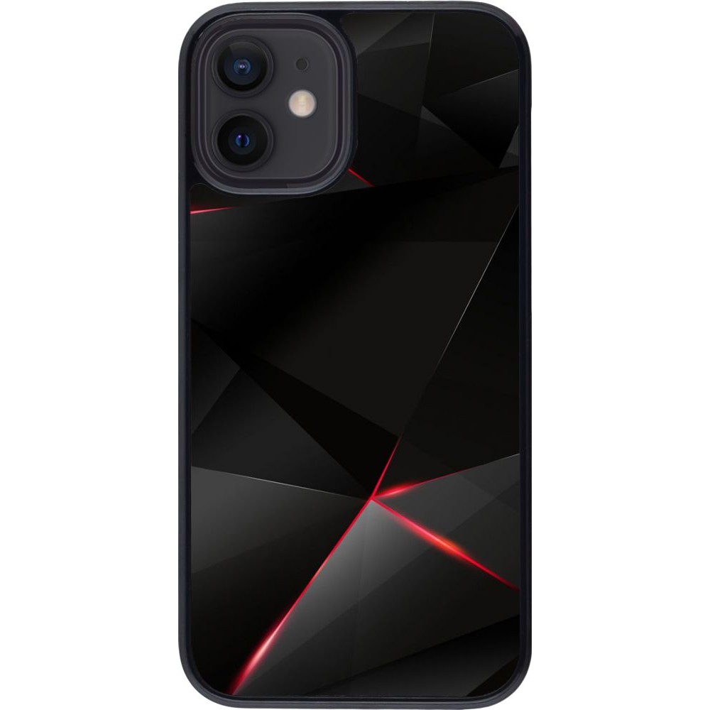 Hülle iPhone 12 mini - Black Red Lines