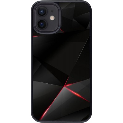 Coque iPhone 12 mini - Black Red Lines