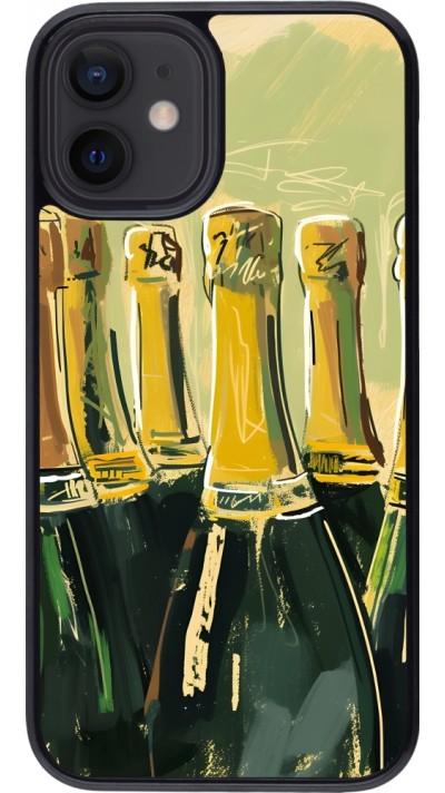 iPhone 12 mini Case Hülle - Champagne Malerei