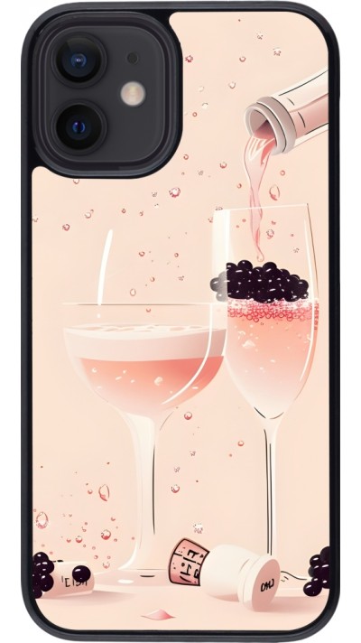 Coque iPhone 12 mini - Champagne Pouring Pink