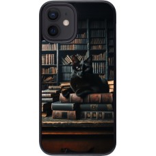 iPhone 12 mini Case Hülle - Katze Bücher dunkel