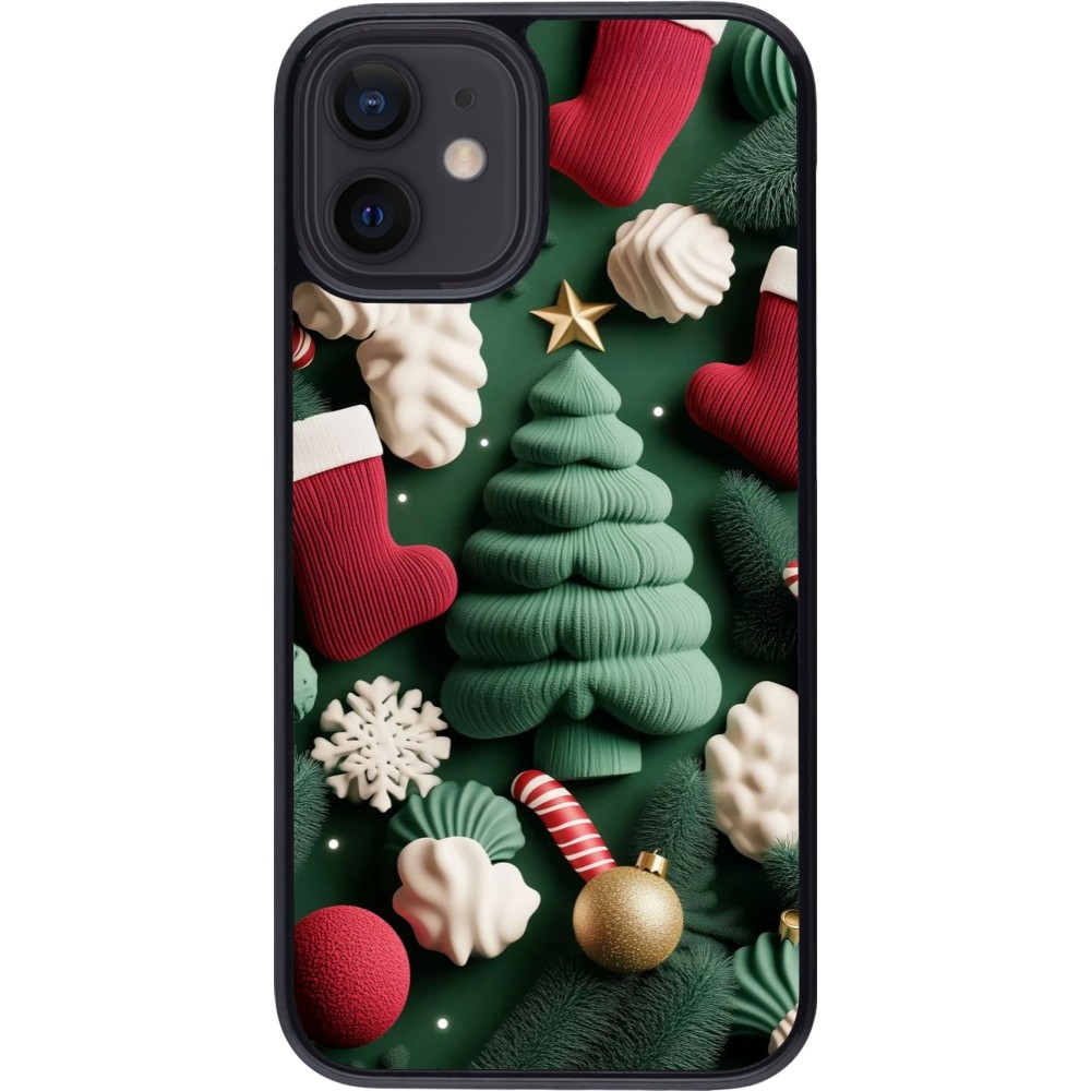 Coque iPhone 12 mini - Christmas 25 Christmas textiles