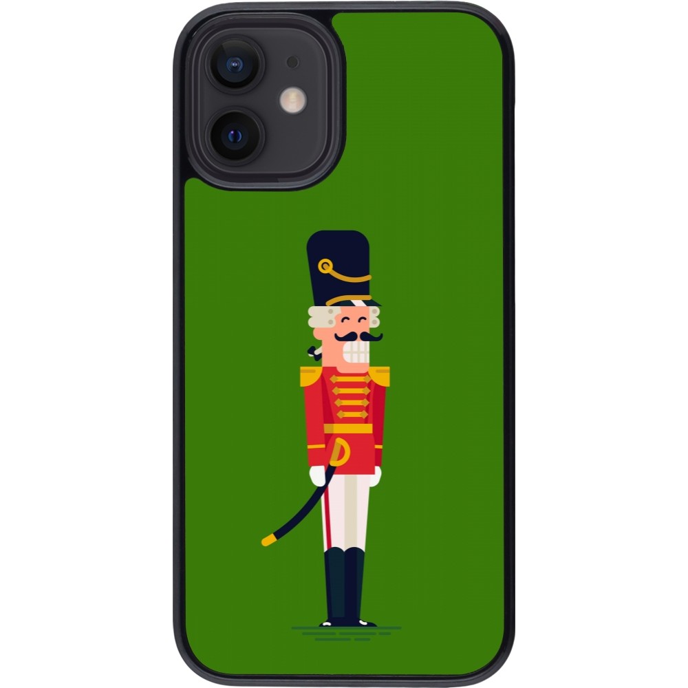 Coque iPhone 12 mini - Christmas 25 Nutcracker Green