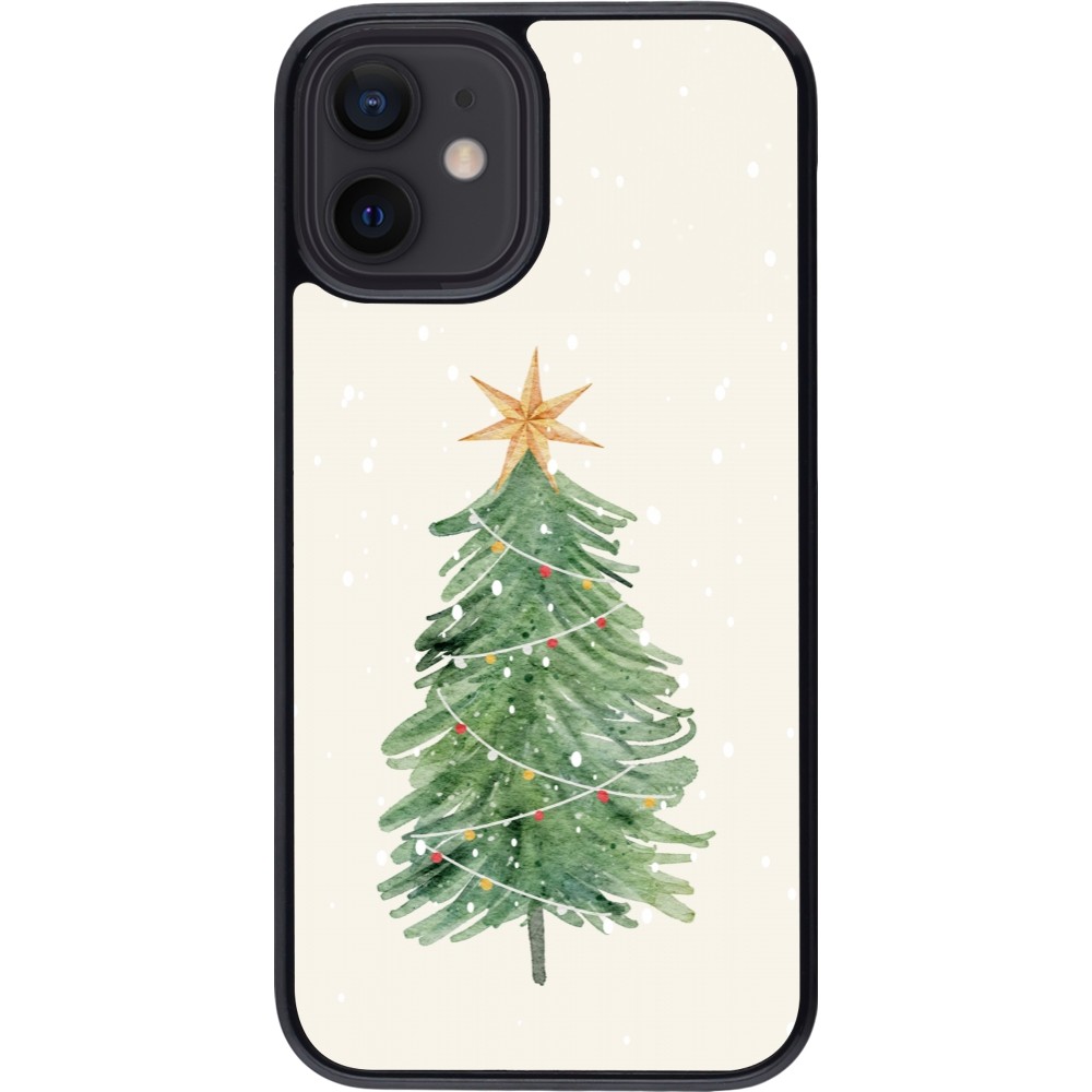 Coque iPhone 12 mini - Christmas 25 Sketch Tree