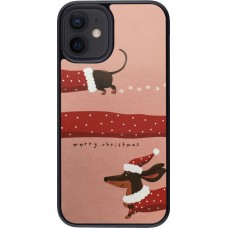 Coque iPhone 12 mini - Christmas 25 Teckel Merry Xmas