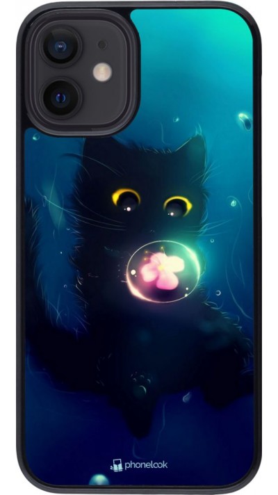 Coque iPhone 12 mini - Cute Cat Bubble
