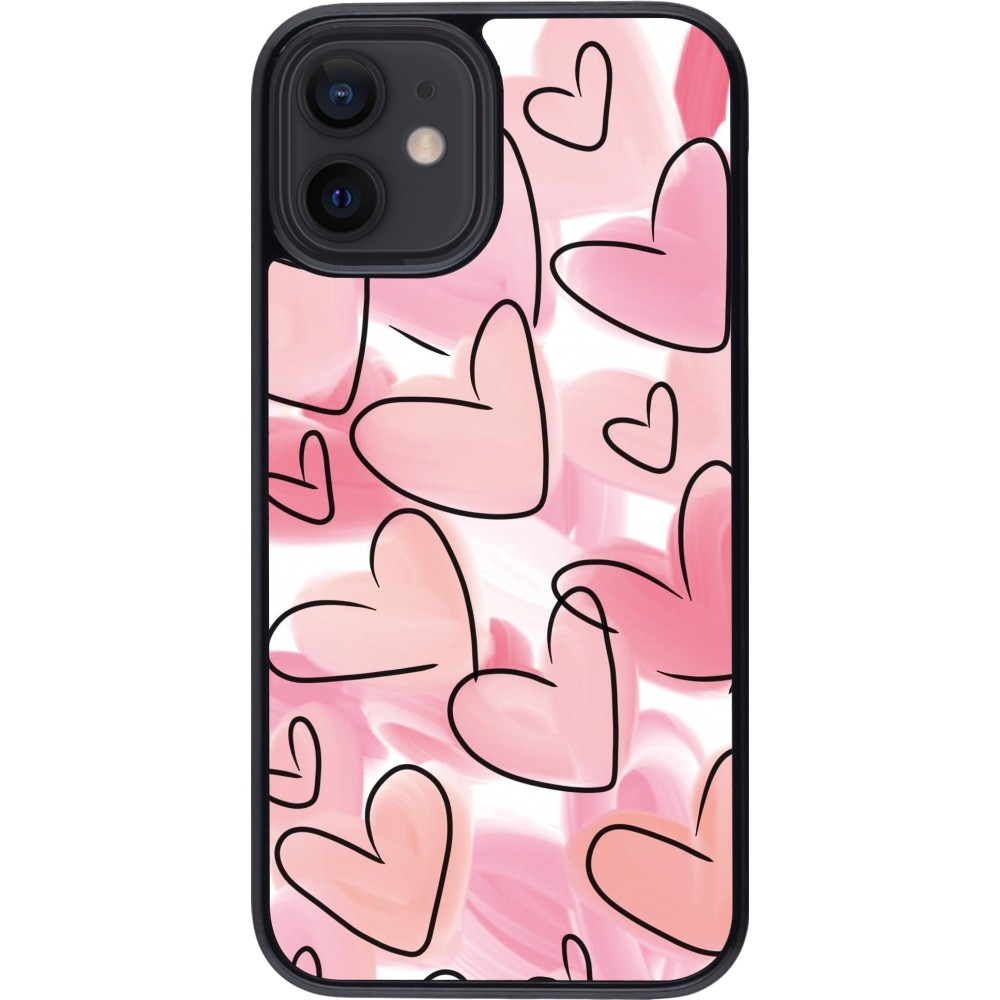 iPhone 12 mini Case Hülle - Easter 2023 pink hearts