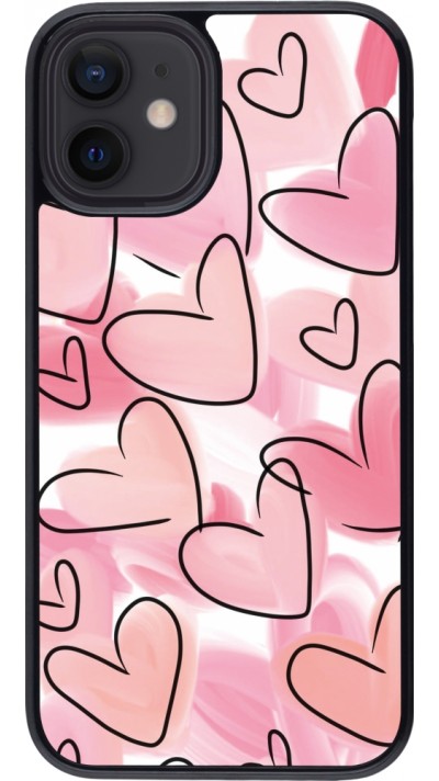 Coque iPhone 12 mini - Easter 2023 pink hearts