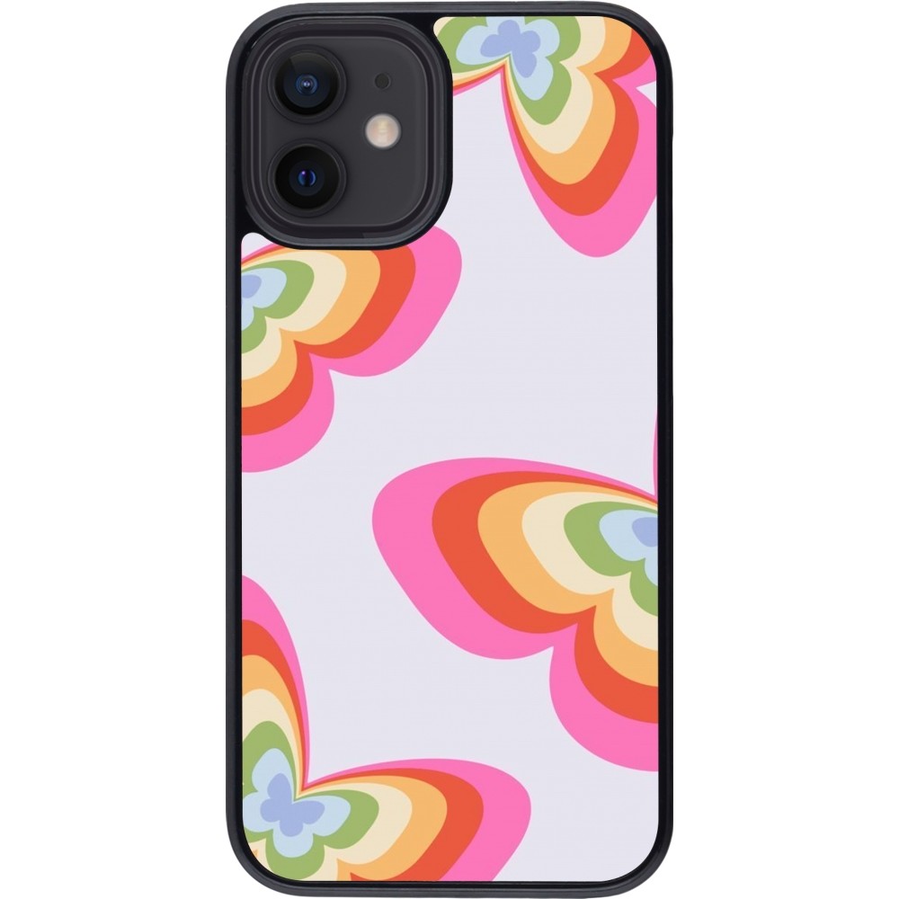 iPhone 12 mini Case Hülle - Easter 2024 rainbow butterflies