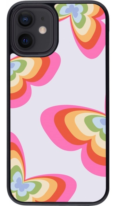 Coque iPhone 12 mini - Easter 2024 rainbow butterflies