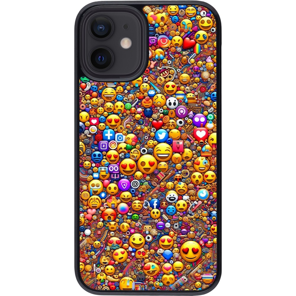 iPhone 12 mini Case Hülle - Emoji gemischt