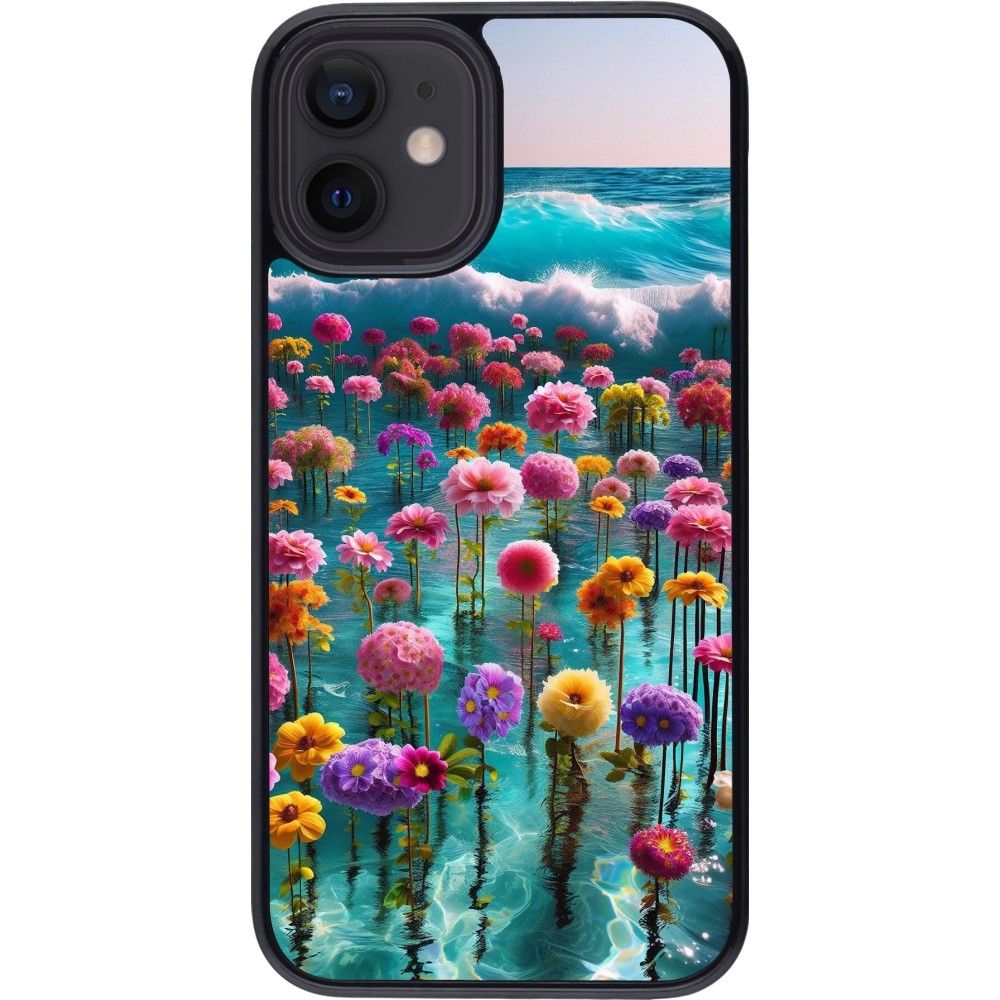 Coque iPhone 12 mini - Flower sea waves