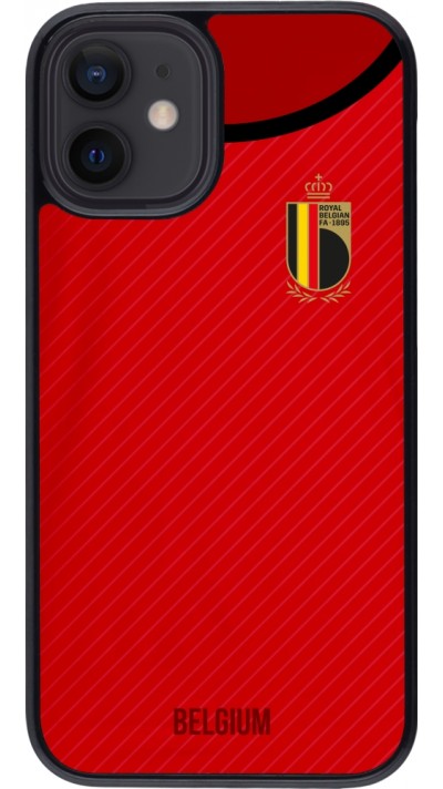 Coque iPhone 12 mini - Maillot de football Belgique 2022 personnalisable
