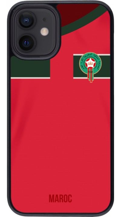 Coque iPhone 12 mini - Maillot de football Maroc 2022 personnalisable
