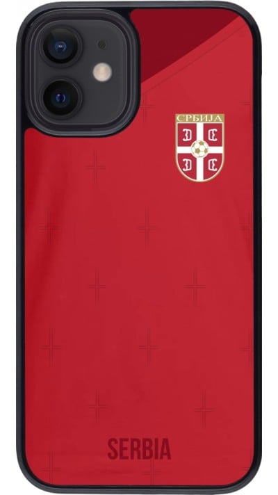 Coque iPhone 12 mini - Maillot de football Serbie 2022 personnalisable