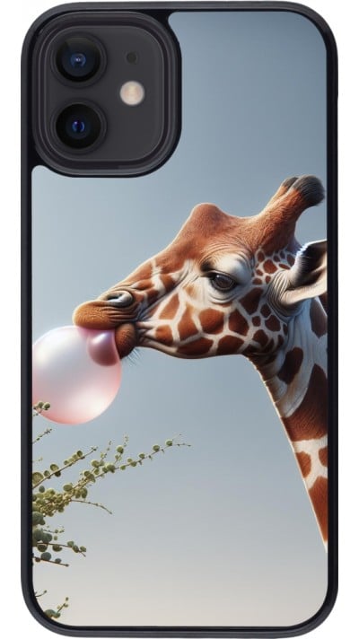 Coque iPhone 12 mini - Girafe à bulle