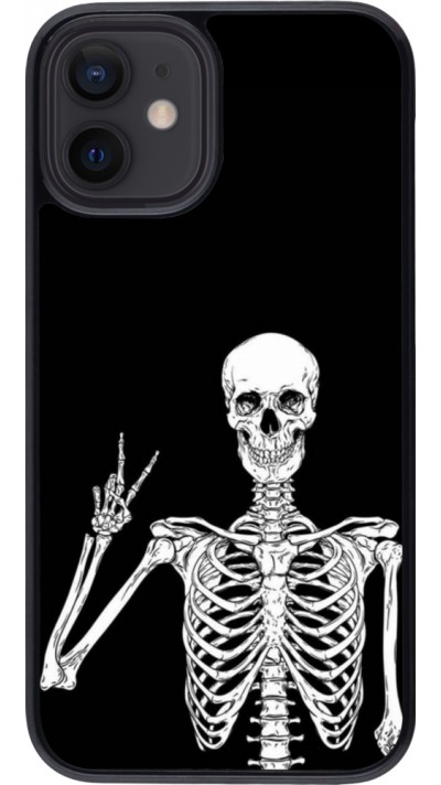 Coque iPhone 12 mini - Halloween 2023 peace skeleton