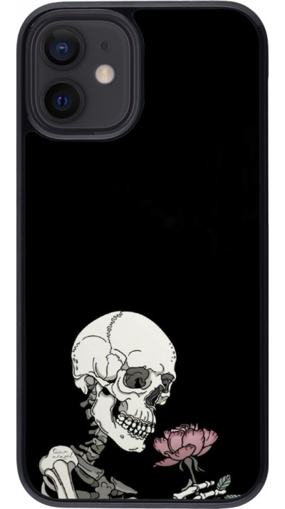 Coque iPhone 12 mini - Halloween 2023 rose and skeleton