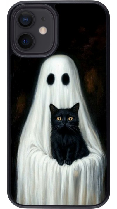 iPhone 12 mini Case Hülle - Halloween 2025 Ghost with black cat