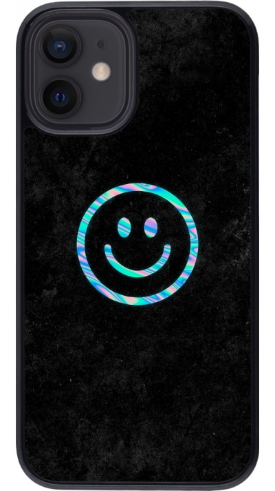Coque iPhone 12 mini - Happy smiley irisé