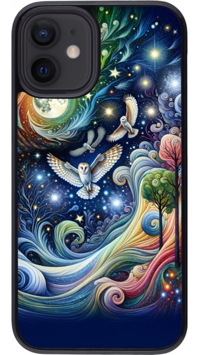 iPhone 12 mini Case Hülle - Fliegender Blumen-Eule