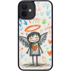 Coque iPhone 12 mini - Little Angel Sketch Love