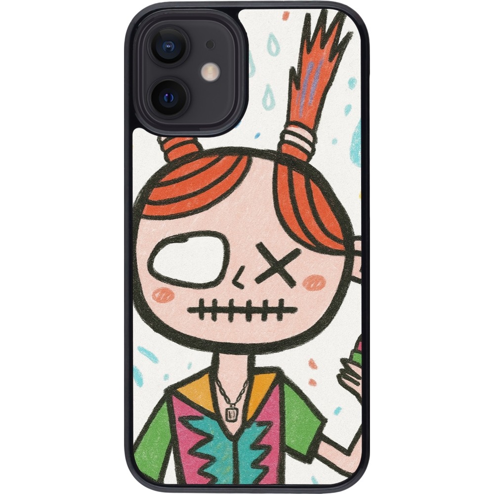 Coque iPhone 12 mini - Little Girl Sketch