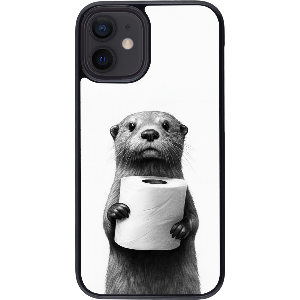 Coque iPhone 12 mini - Loutre papier de toilette