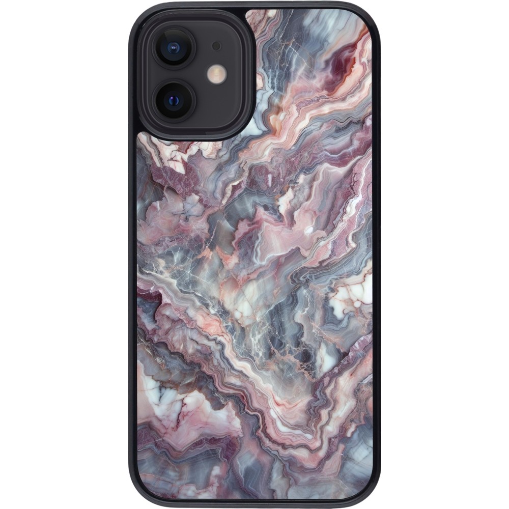 iPhone 12 mini Case Hülle - Violetter silberner Marmor