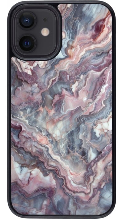 iPhone 12 mini Case Hülle - Violetter silberner Marmor