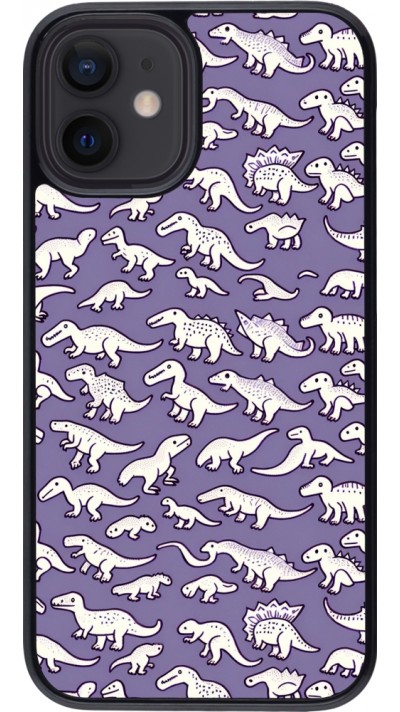 iPhone 12 mini Case Hülle - Mini-Dino-Muster violett
