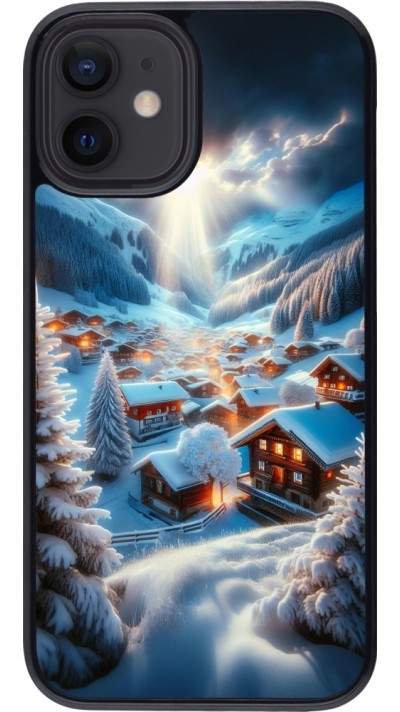 iPhone 12 mini Case Hülle - Berg Schnee Licht