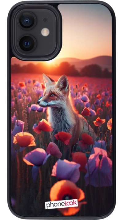 iPhone 12 mini Case Hülle - Purpurroter Fuchs bei Dammerung